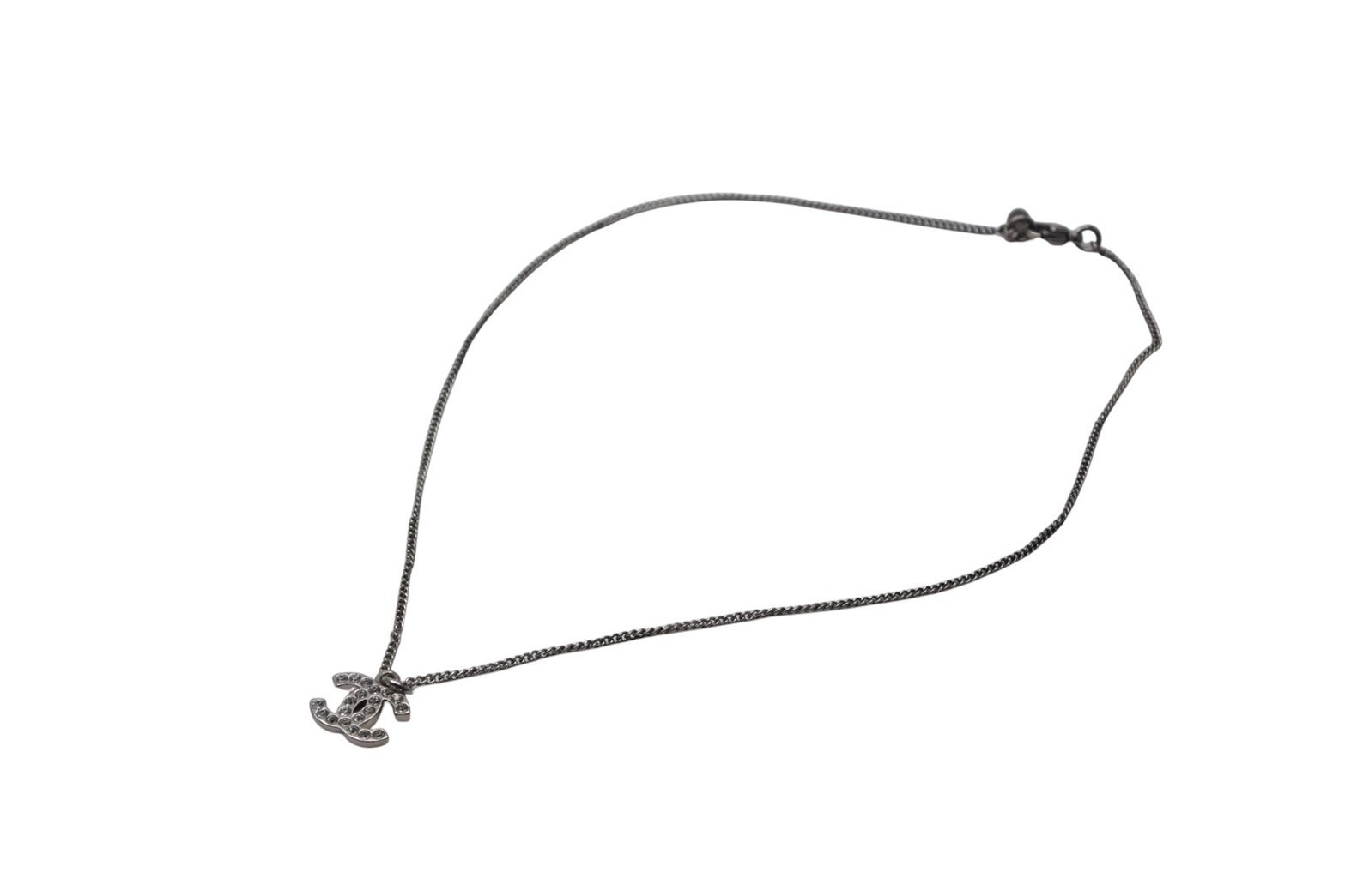 極美品 CHANEL シャネル ネックレス チョーカー ココマーク ラインストーン 08V メタル ラインストーン シルバー 美品 中古 4c075492 52,800円