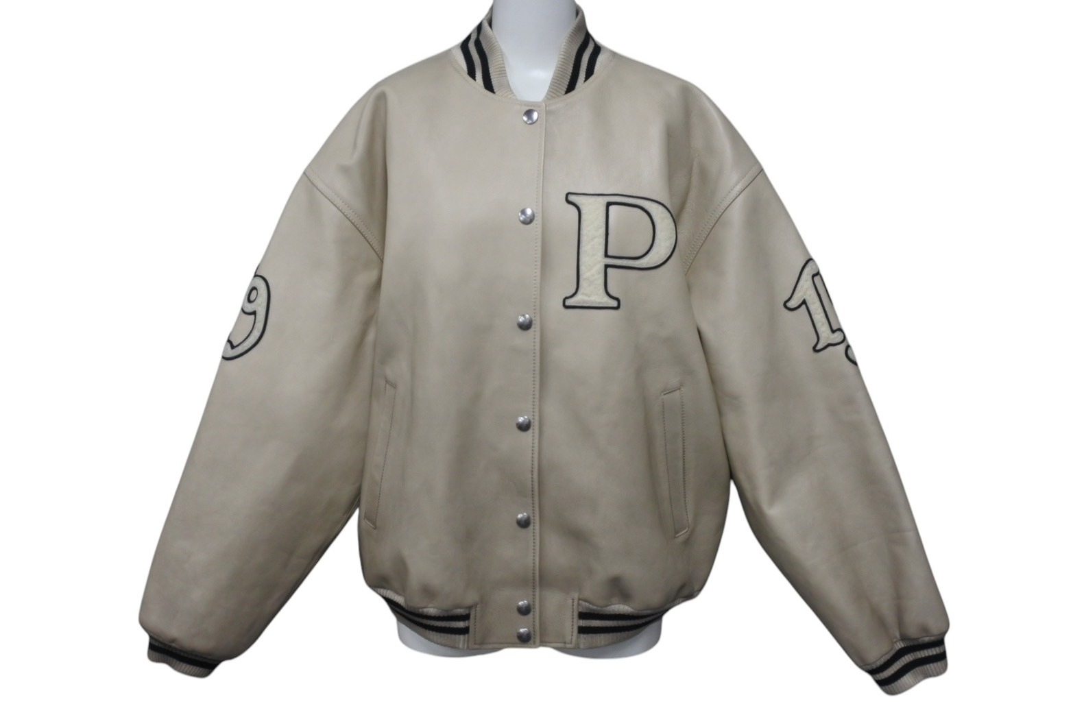 【PRADA】ロゴ モヘア ウール ボンバー バーシティ ジャケット PRADA】ロゴ モヘア ウール ボンバー バーシティ ジャケット