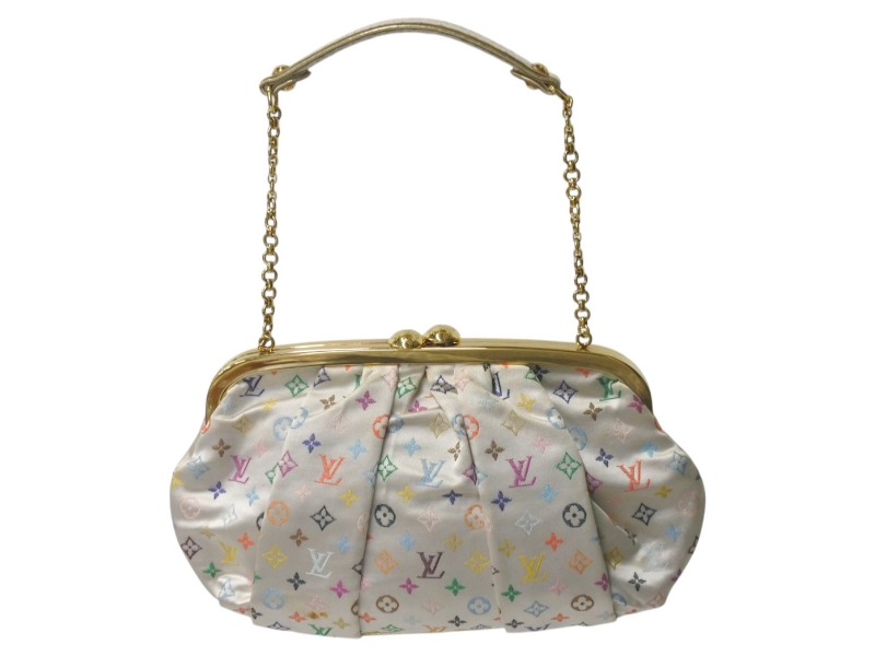 LOUISVUITTON ルイヴィトン オモニエール ハンドバッグ M92060 モノグラムサテン ホワイト マルチカラー ゴールド金具 良品 中古 4c075669 247,500円