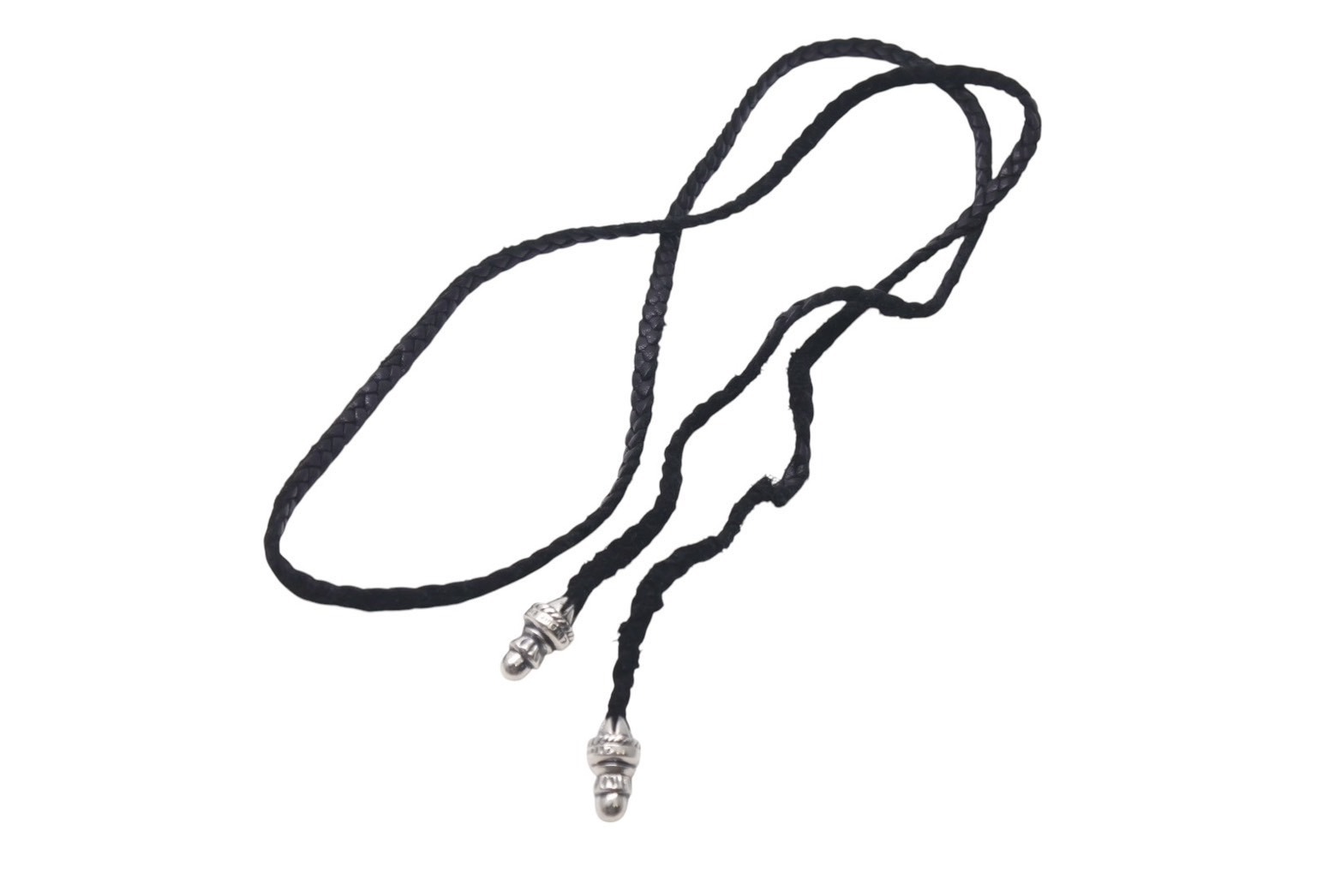 クロムハーツ　スクロールレザーブレイド ネックレス ボローチップ CHROME HEARTS クロムハーツ TNY LEATHER BRAID タイニーレザー