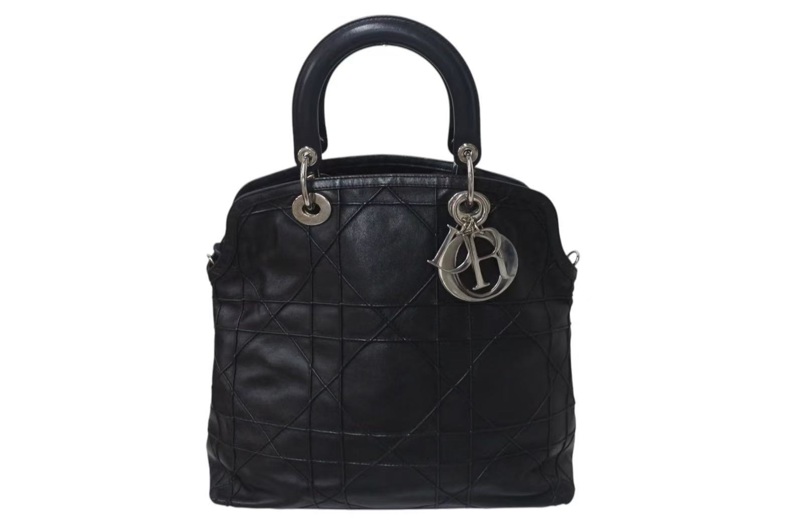 Dior クリスチャンディオール グランヴィル カナージュ バッグ 紺 ネイビー Dior クリスチャンディオール グランヴィル カナージュ バッ