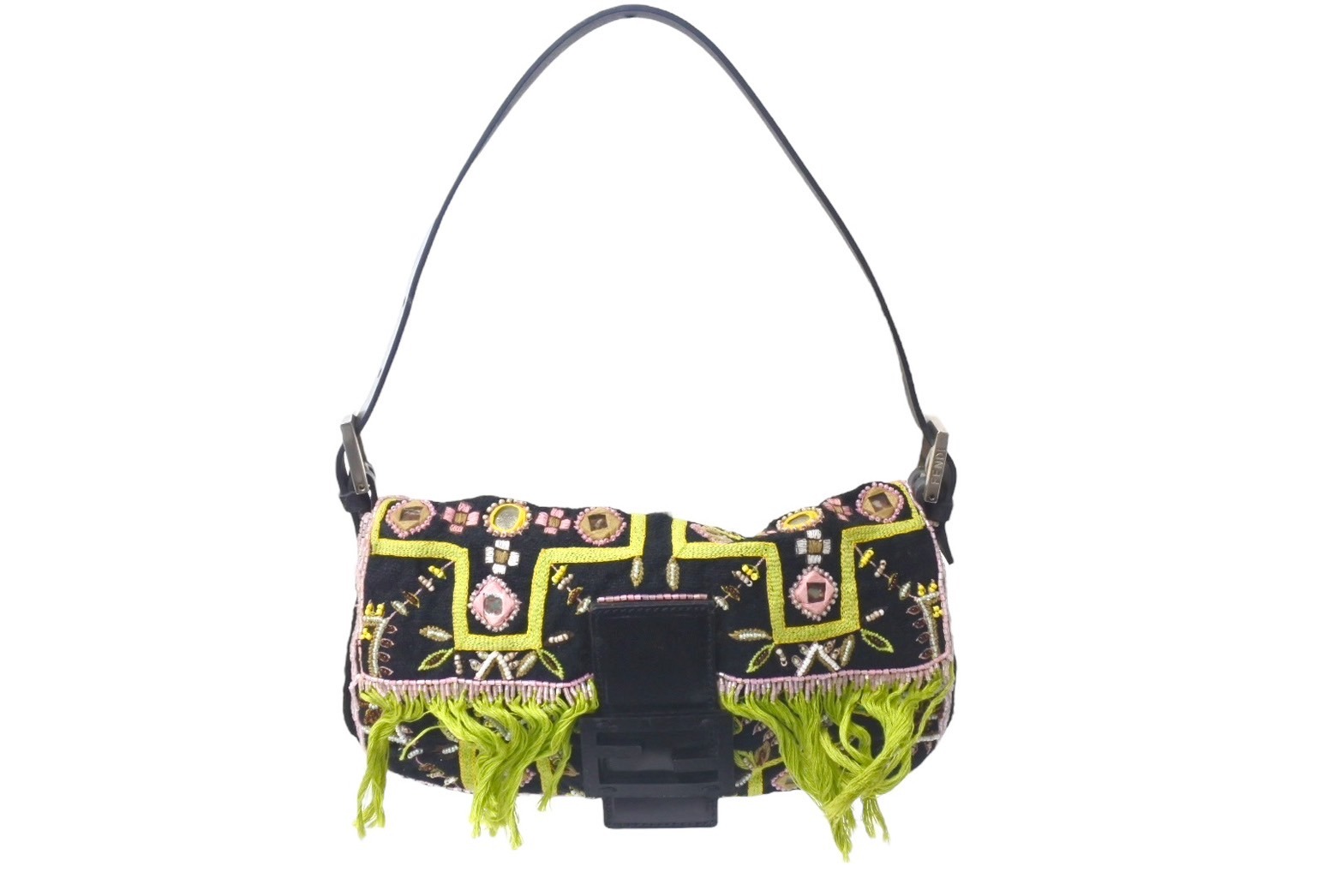 美品 フェンディ マンマ バケット シルバー 金具 ビジュー ビーズ レディース 4b000513-d3_8fb4225a-142d-4bd3