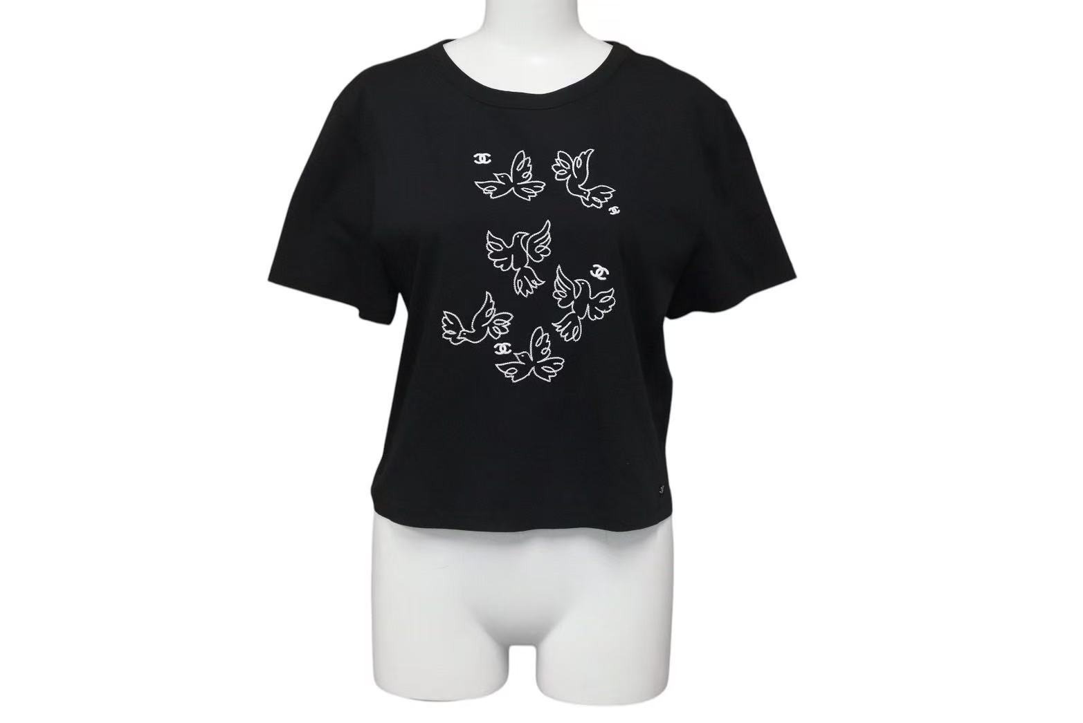 楽天市場】未使用 シャネル 22C 鳥刺繍 レースアップ 半袖Tシャツ