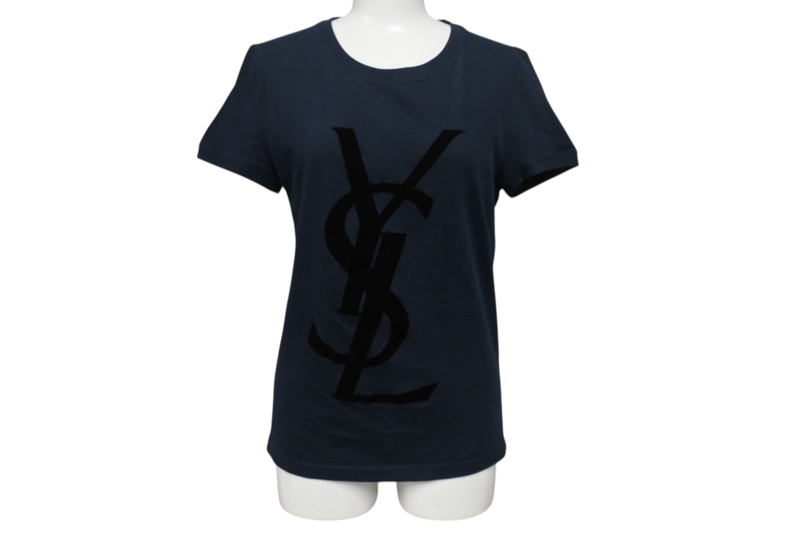 イヴ・サンローラン YVES SAINT LAURENT 半袖Ｔシャツ サイズ:M ラインストーン YSL ロゴ ブルー WS7832-3.jpg?v=1750148965