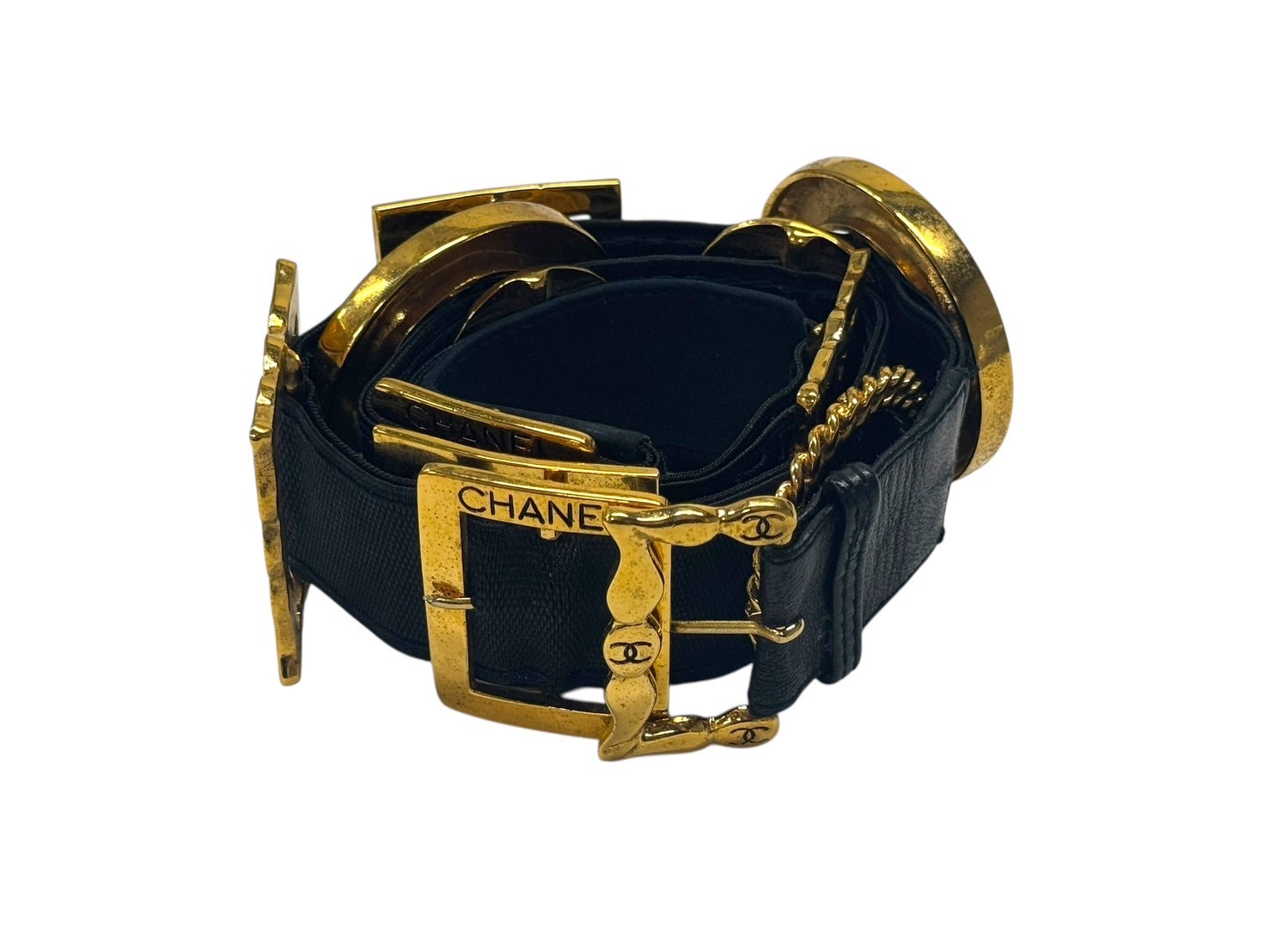 楽天市場】CHANEL シャネル ロゴ ベルト レザー ブラック 黒 シルバー