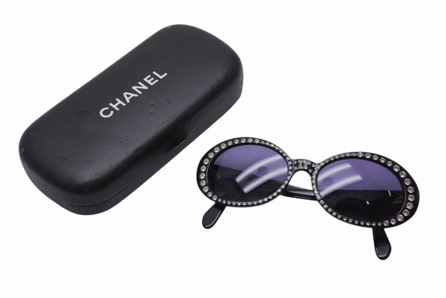 【極美品】CHANEL サングラス ブラック マトラッセ イタリア製 極美品 CHANEL シャネル サングラス ココマーク デニム キャット
