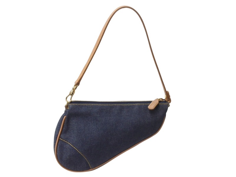 【極美品】クリスチャンディオール トロッター ポーチ サドル D金具 ネイビー 極美品】クリスチャンディオール トロッター ポーチ サドル D金具 ネイビー