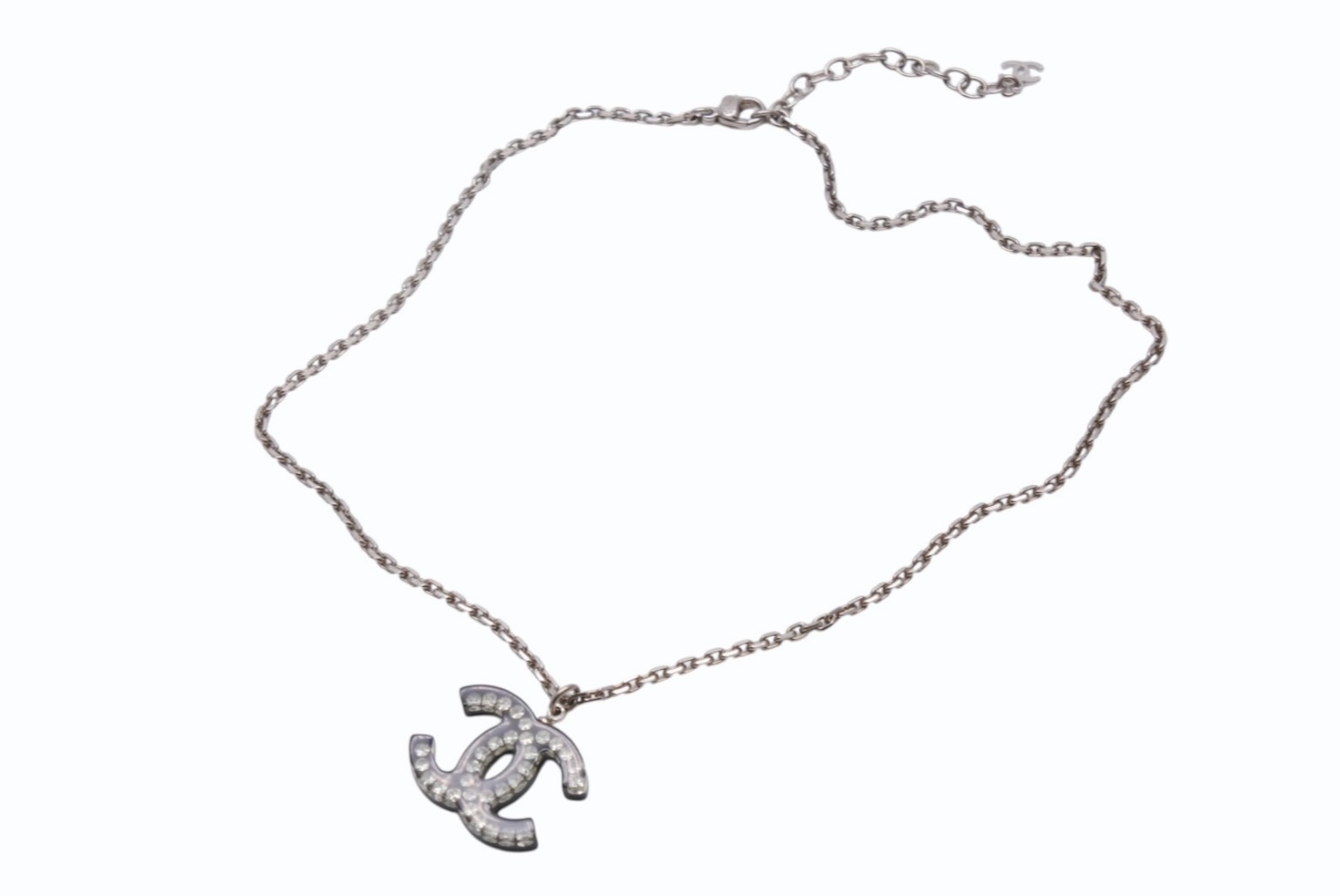 楽天市場】シャネル CHANEL スクエア ラインストーン ロゴ ネックレス