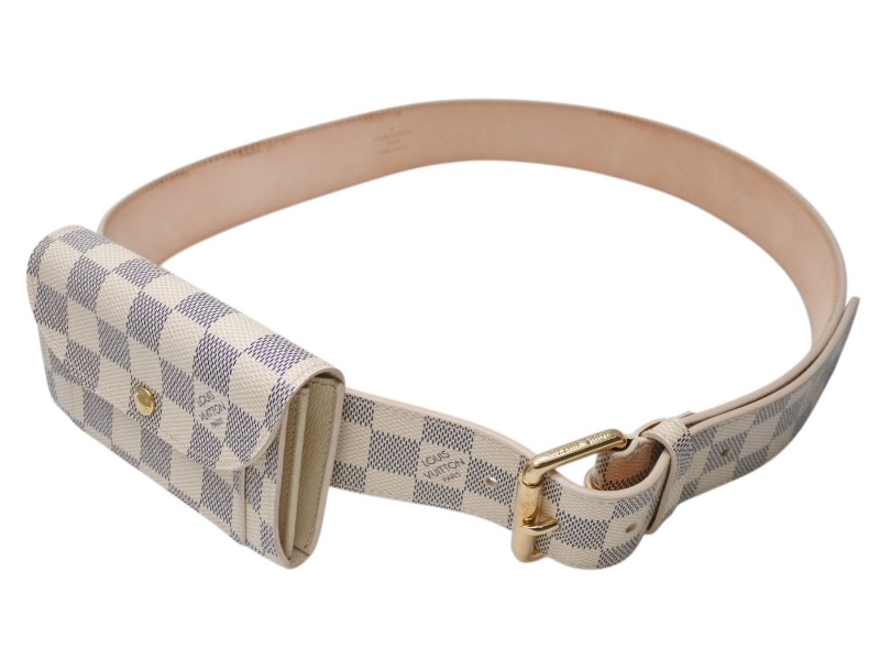 【極美品】ルイヴィトン　ダミエ　アズール　サンチュール レディース　ベルト　希少 LOUIS VUITTON - LOUIS VUITTON ベルト ダミエ ダミエアズール