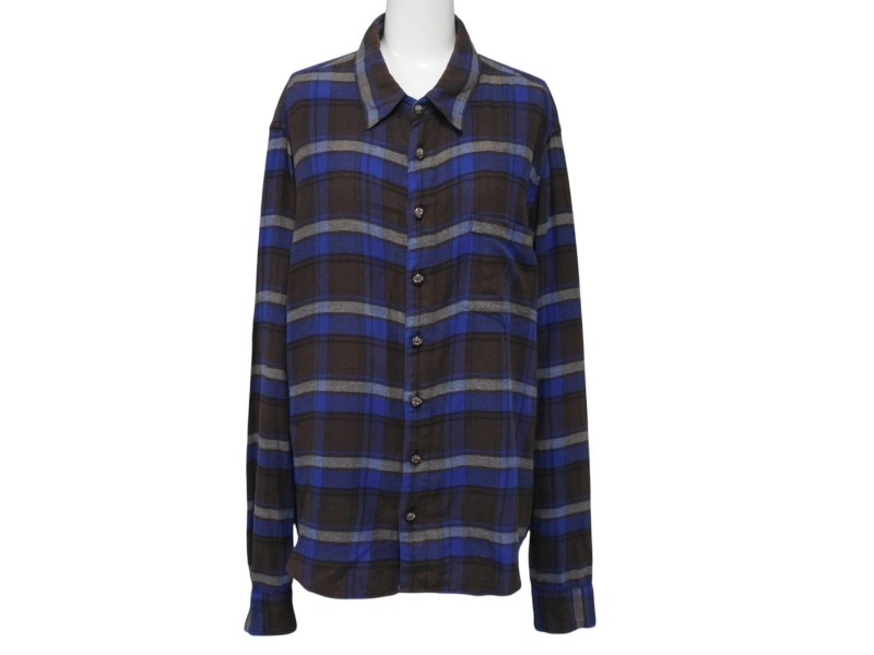 CHROME HEARTS クロムハーツ BSフレアボタン長袖チェックシャツ CHROME HEARTS クロムハーツ 長袖チェックシャツ BSフレアボタン