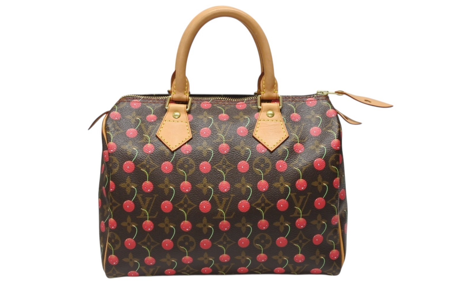 *BAlLA掲載*【LOUIS VUITTON】チェリー型ヒール5.5cm★コラボ ルイ・ヴィトン×村上隆】チェリー柄が可愛い！歩きやすくて
