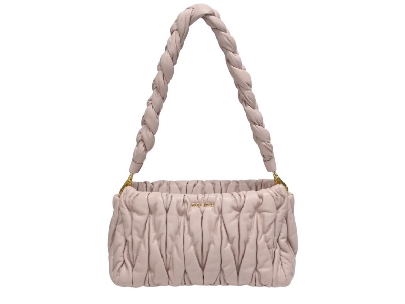 美品　ミュウミュウ　MIUMIU マテラッセ　バッグ MIUMIU ミュウミュウ マテラッセ ロゴ ショルダーバッグ レザー