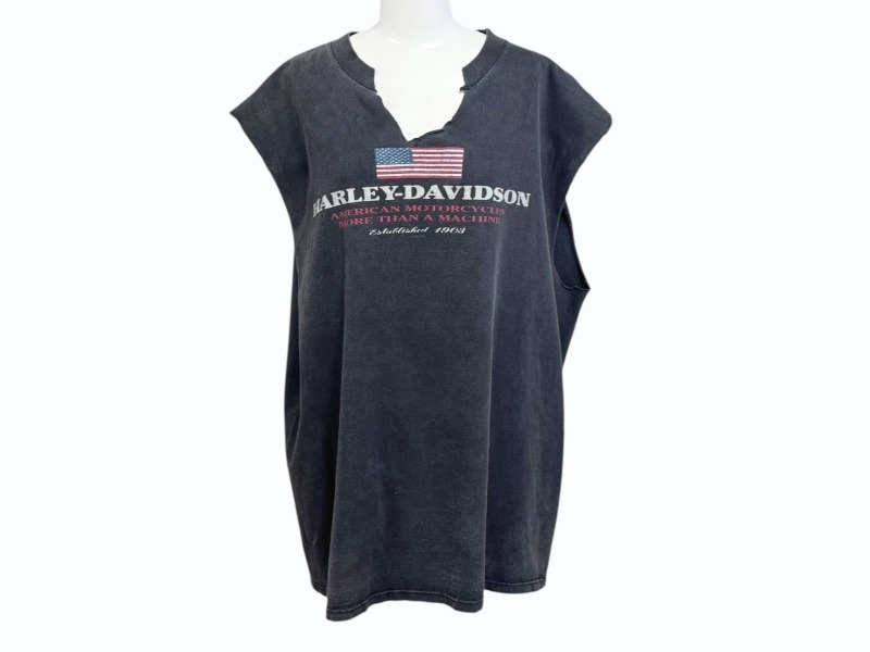 VINTAGE ヴィンテージ 90's HARLEY-DAVIDSON ハーレーダビッドソン カットオフTシャツ ノースリーブ サイズXL 1998年 良品 中古 4b005234