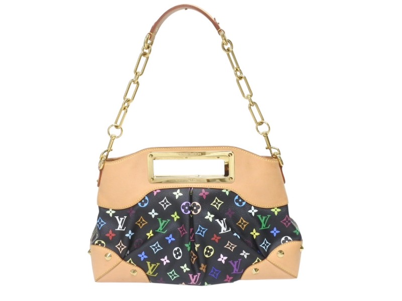 極美品 LOUIS VUITTON ルイヴィトン ショルダーバッグ ジュディMM ノワール 村上隆 M40256 モノグラムマルチカラー ブラック 中古 4b005571