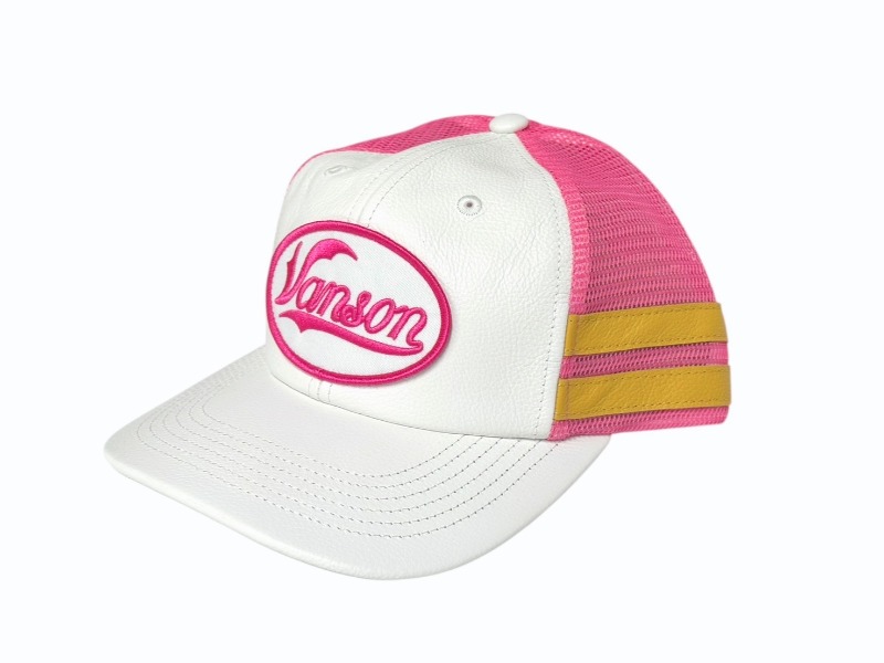 新品未使用 Supreme シュプリーム × Vanson ヴァンソン レザーキャップ ピンク ホワイト ONE SIZE 58cm H79FW25 中古 4b006373|Warashibe_Casanova