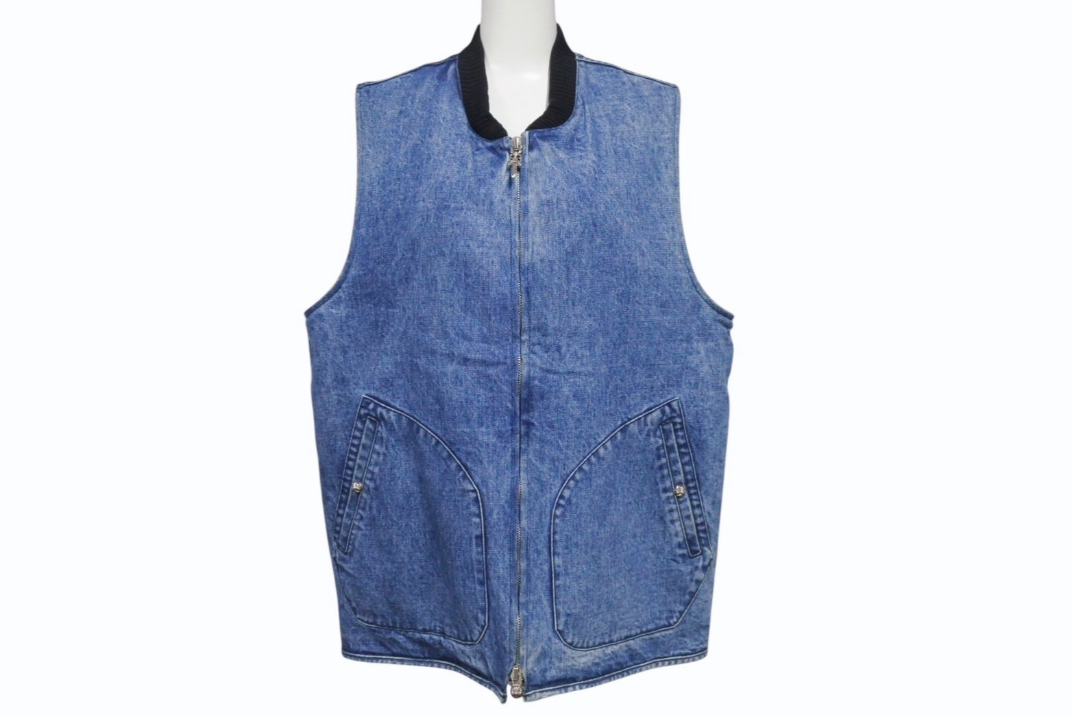 CHROME HEARTS クロムハーツ シルバー メタリック ファー ベスト CHROME HEARTS クロムハーツ シルバー メタリック ファー ベスト