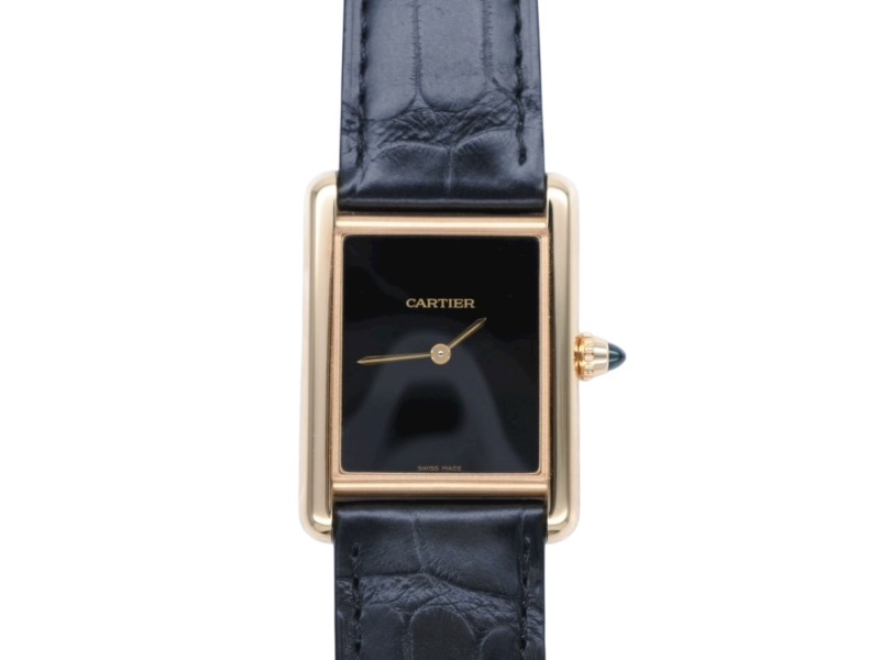新品同様 Cartier カルティエ タンクルイカルティエ LMサイズ WGTA0091 オニキス ブラック 文字盤 時計 中古 4b007392 748,000円
