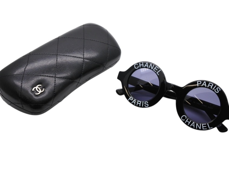 CHANEL ラウンド型 ブラック サングラス チェーン付き CHANEL(シャネル) ココマークチェーンサングラスサングラス4242