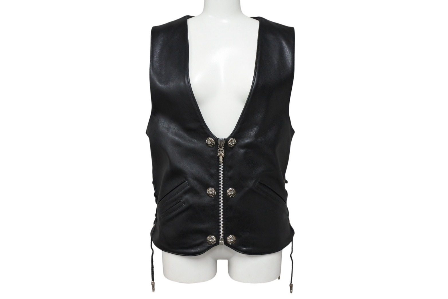 【美品】ライダース ベスト M size カウレザー クロームハーツ 美品】ライダース ベスト M size カウレザー クロームハーツ