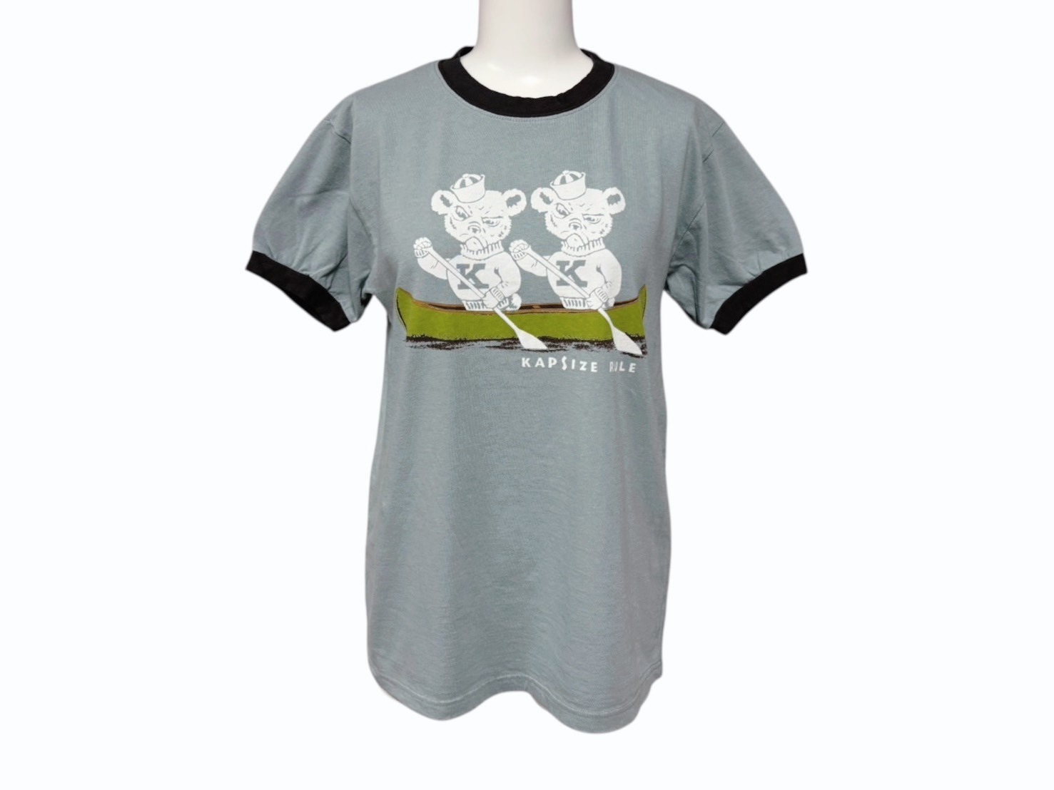 新品未使用 KAPITAL キャピタル 20/-天竺 リンガーT(K'BEARpt) Tシャツ K2502SC017 ブラック ブルー サイズ1 中古 4b007551｜Warashibe_Casanova 23,100円