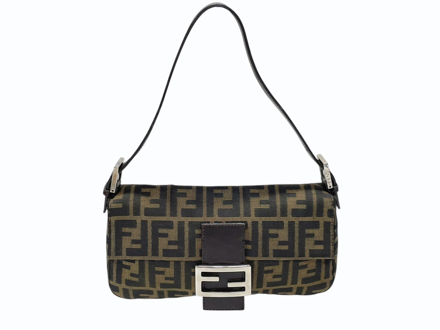 美品 FENDI マンマバケット ハンドバッグ デニム パイソン FF金具 美品