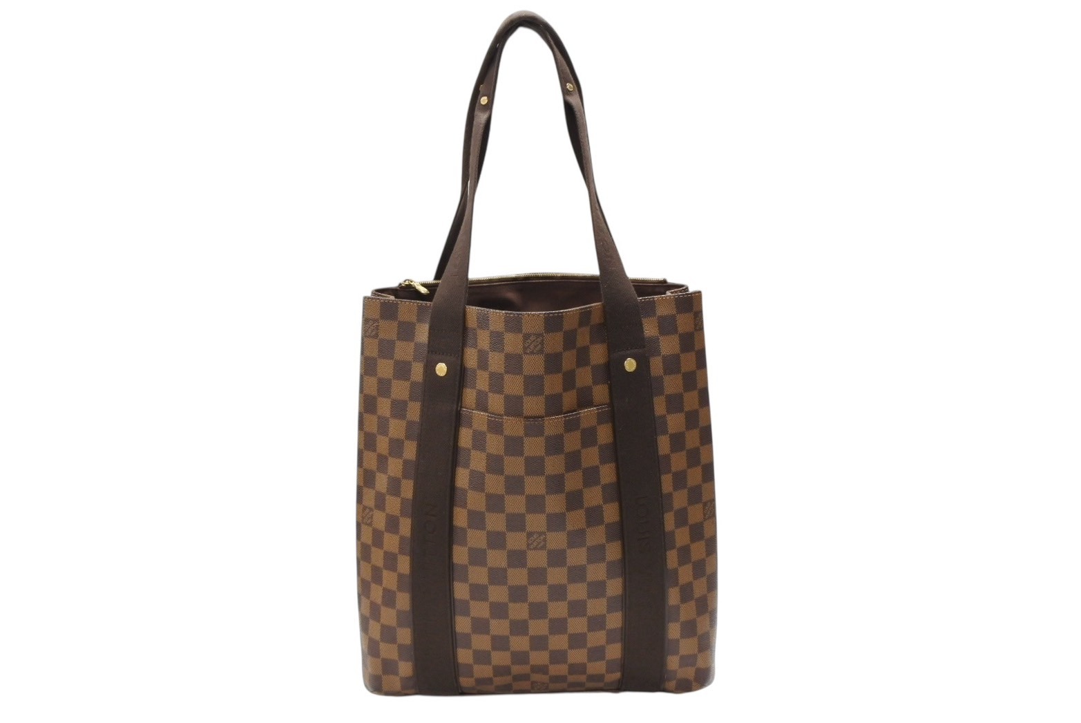 極美品 LOUIS VUITTON ルイヴィトン カバボブール トートバッグ N52006 スペイン製 ダミエ ブラウン ゴールド金具 中古 4b007890