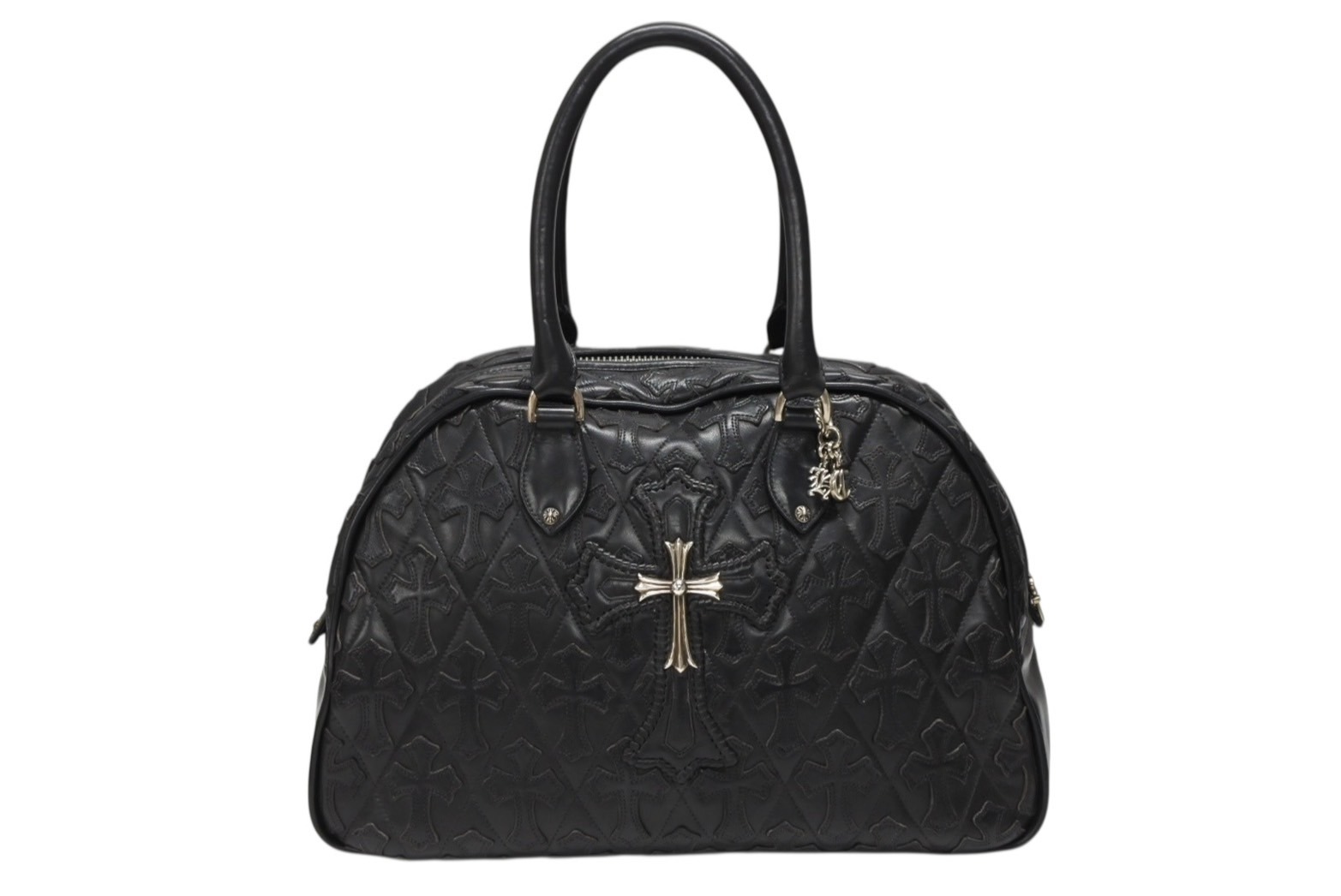 楽天市場】CHROME HEARTS SMALL GYM BAG BLACK LEATHER SILVER CROSS