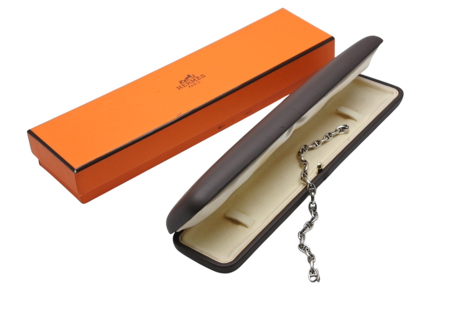 極美品 HERMES エルメス ヴィンテージ Chaine d'Ancre シェーヌダンクル TPM ブレスレット 29コマ 重量約14.0g シルバ－925 中古 4b008178