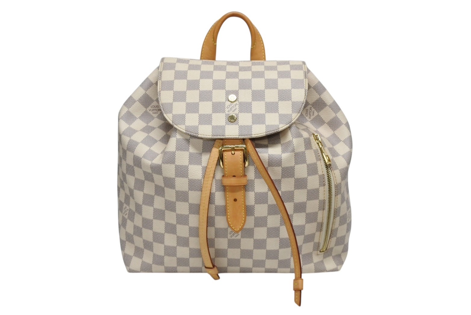 LOUIS VUITTON ルイヴィトン スペロン リュック バックパック N41578 ダミエ アズール ホワイト PVC レザー ゴールド金具 美品 中古 4b008278 96,800円