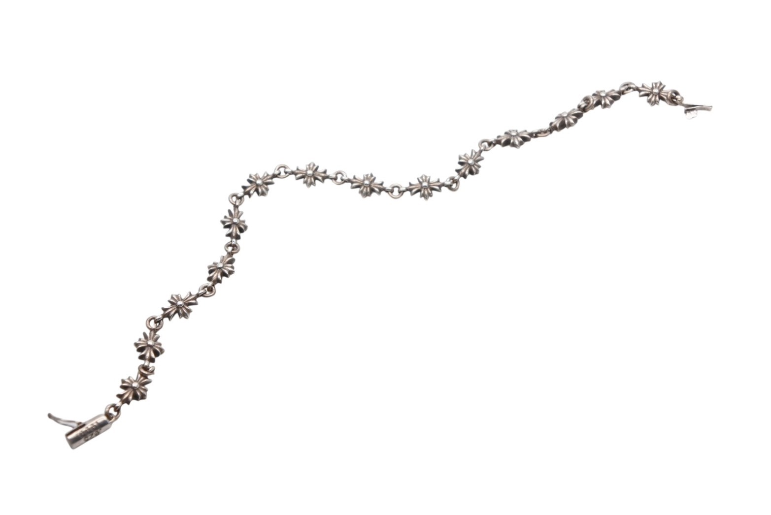 CHROME HEARTS クロムハーツ TNY E CH PLS 14LINK タイニー E CH プラス ブレスレット14リンク シルバー 925 重量約11.8g 美品 中古 4b008471