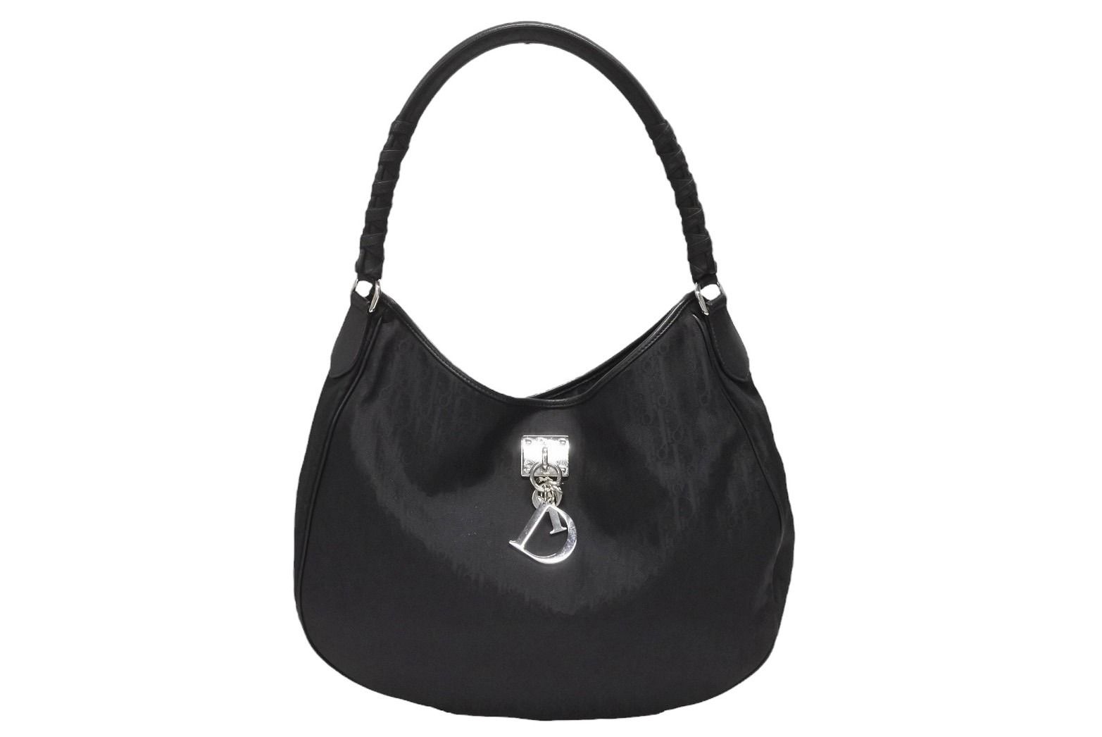 CHRISTIAN DIOR クリスチャンディオール トロッター ワンショルタ?ーハ?ック? キャンハ?ス 03-RU-1007 ブラック シルバー金具 美品 中古 4b008269