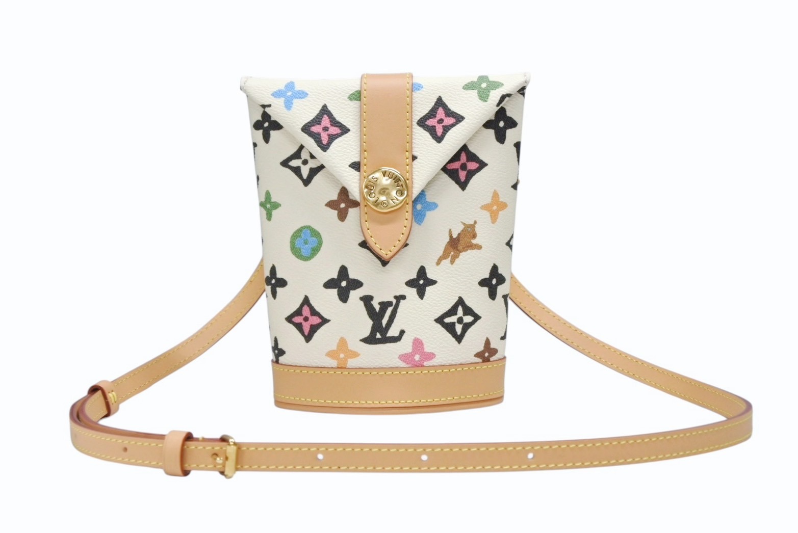 極美品 LOUIS VUITTON ルイヴィトン エンベロップポーチ ショルダーバッグ M83343 モノグラムクラギー Tyler,The Creator 中古 4b008989