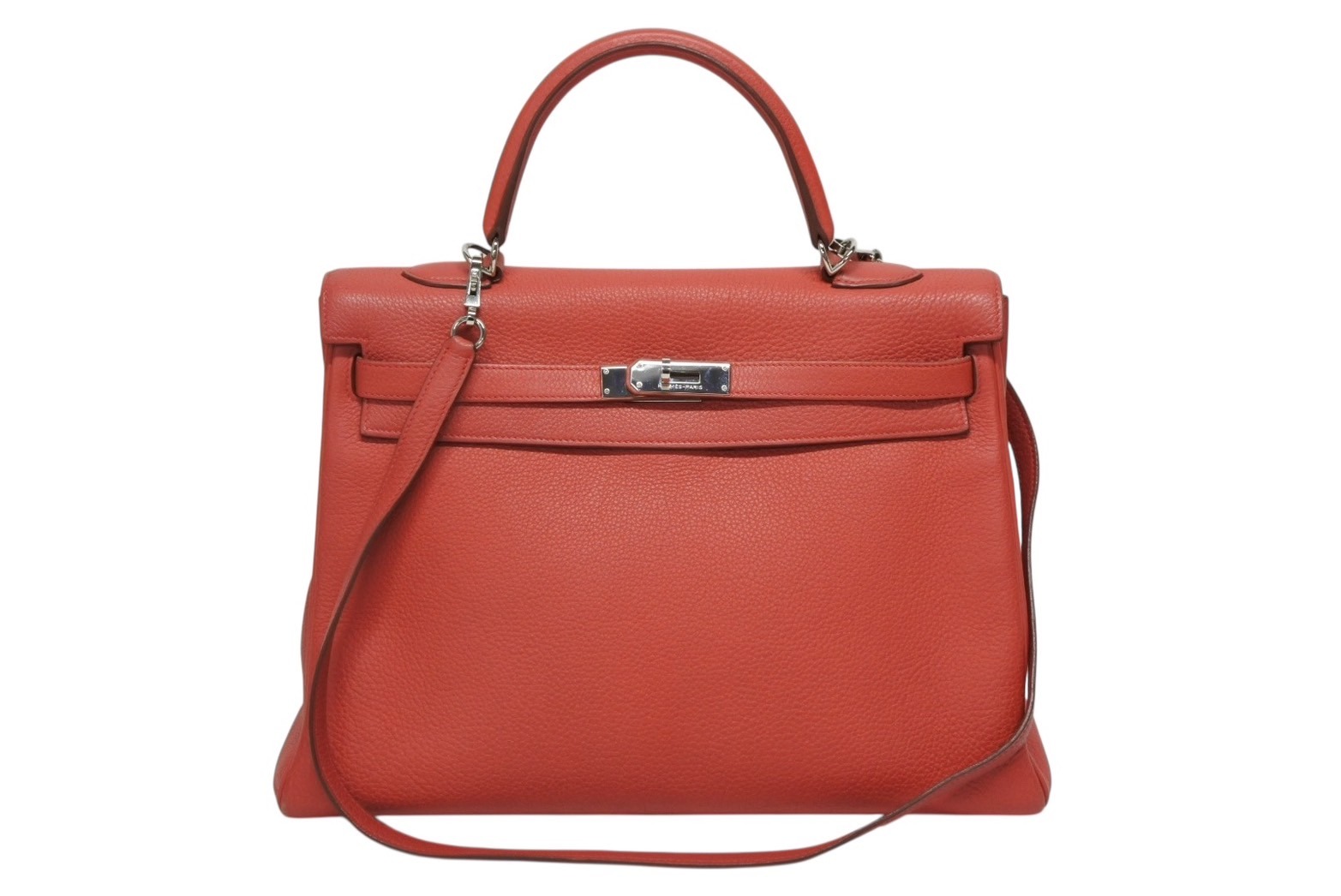 HERMES エルメス KELLY ケリー 35 2WAY ハンドバッグ 内縫い トゴ ルビー シルバー金具 ??N刻印 (2010年製) 美品 中古 4b009503