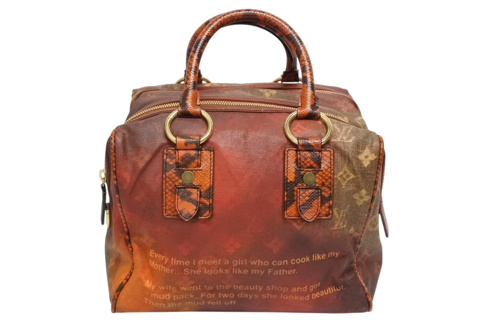 極美品 LOUIS VUITTON ルイヴィトン リチャードプリンス ジョークス マンクレイジー ハンドバッグ M95737 ルージュ ゴールド金具 中古 4b0095850|Warashibe_Casanova