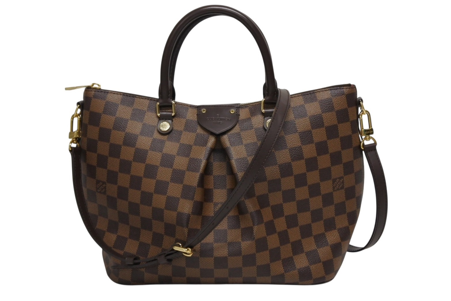 極美品 LOUIS VUITTON ルイヴィトン シエナMM ハンドバッグ N41546 PVC レザー ブラウン ゴールド金具 中古 4b009697