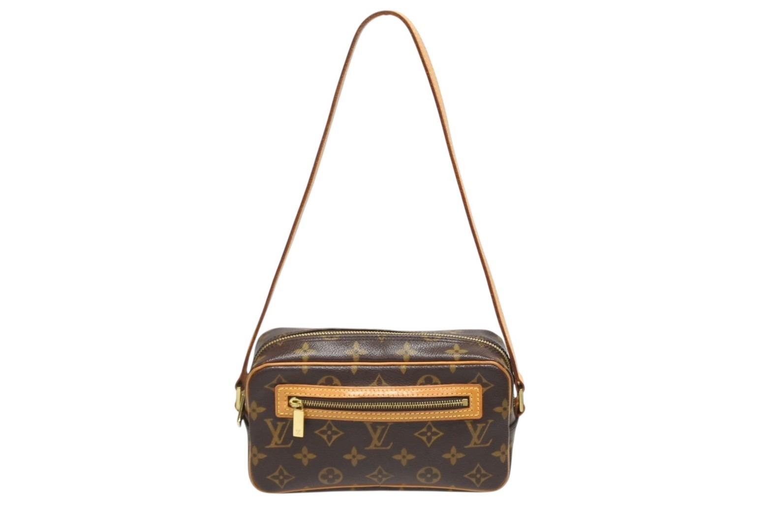 LOUIS VUITTON ルイヴィトン ポシェットシテ ワンショルダーバッグ M51183 モノグラムキャンバス レザー ブラウン 美品 中古 4b009715|Warashibe_Casanova