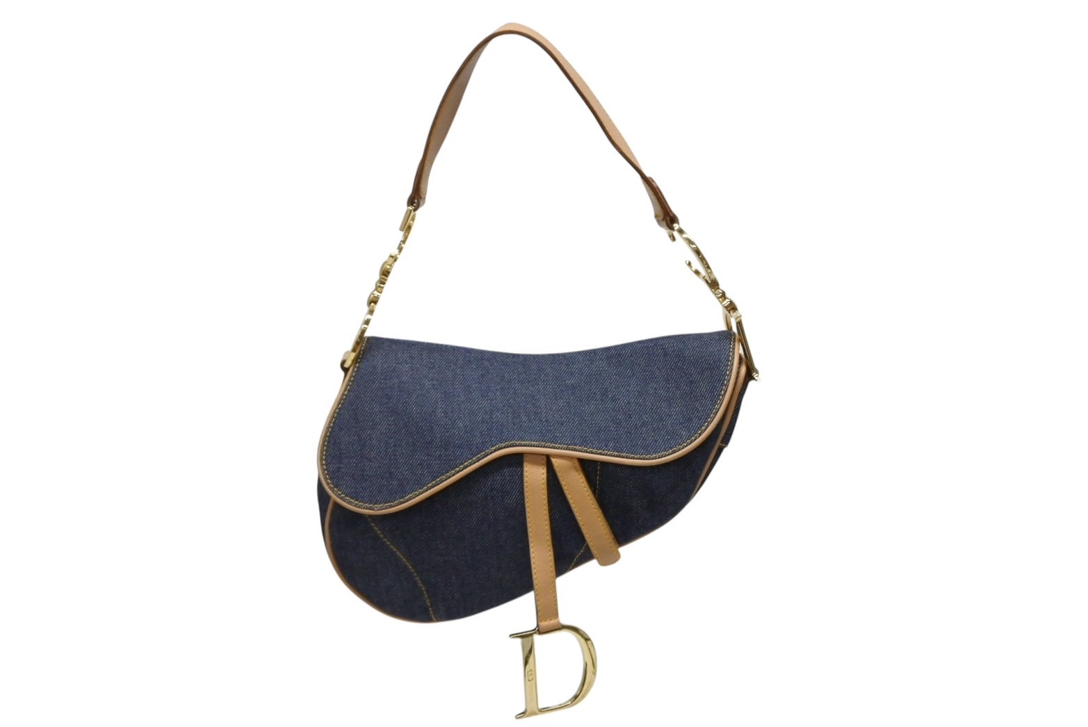 6187 美品 クリスチャンディオール タンカラー サドルバッグ カーフレザー 6187 美品 クリスチャンディオール タンカラー サドルバッグ カーフ