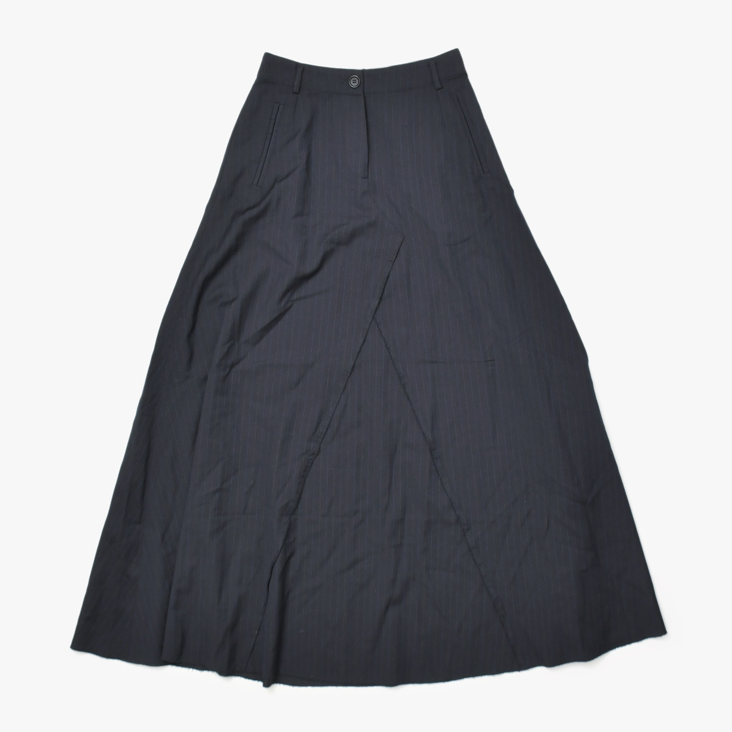 極美品 H&M エイチ&エム × Maison Martin Margiela メゾン マルタン マルジェラ ロングスカート サイズ32 ストライプ ブラック 中古 4b010044