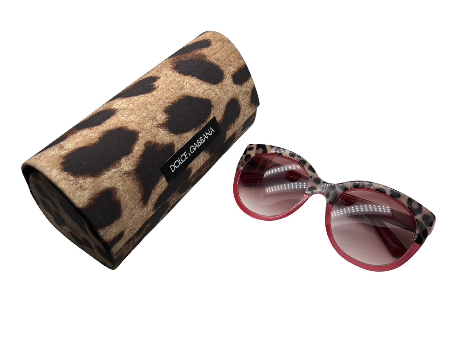 極美品 DOLCE&GABBANA ドルチェアンドガッバーナ サングラス アイウェア DG4259 2949/8D サイズ56□20 140 レオパード ピンク 中古 4b009763