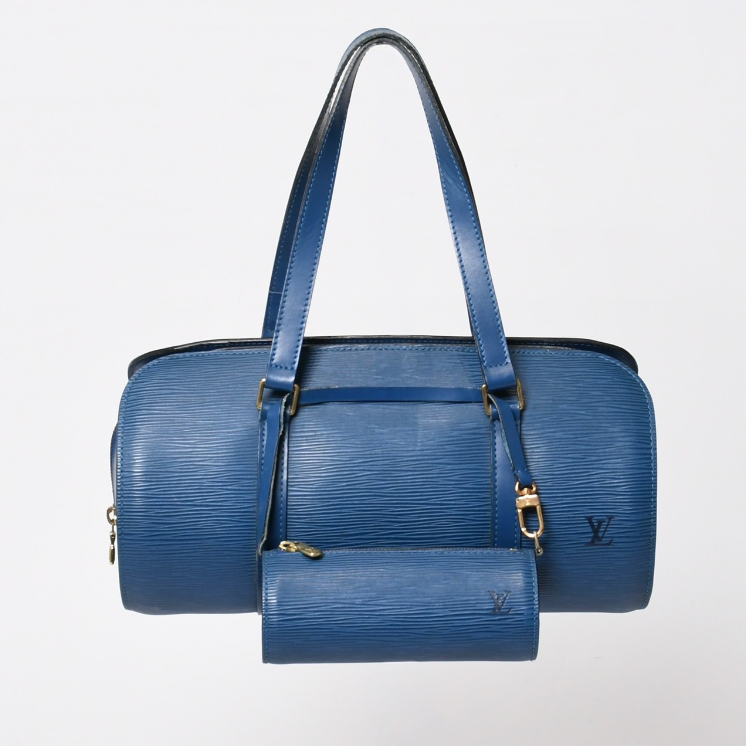 LOUIS VUITTON ルイヴィトン ハンドバッグ パピヨン スフロ エピ ブルー M52225 美品 中古 4b010061｜Warashibe_Casanova