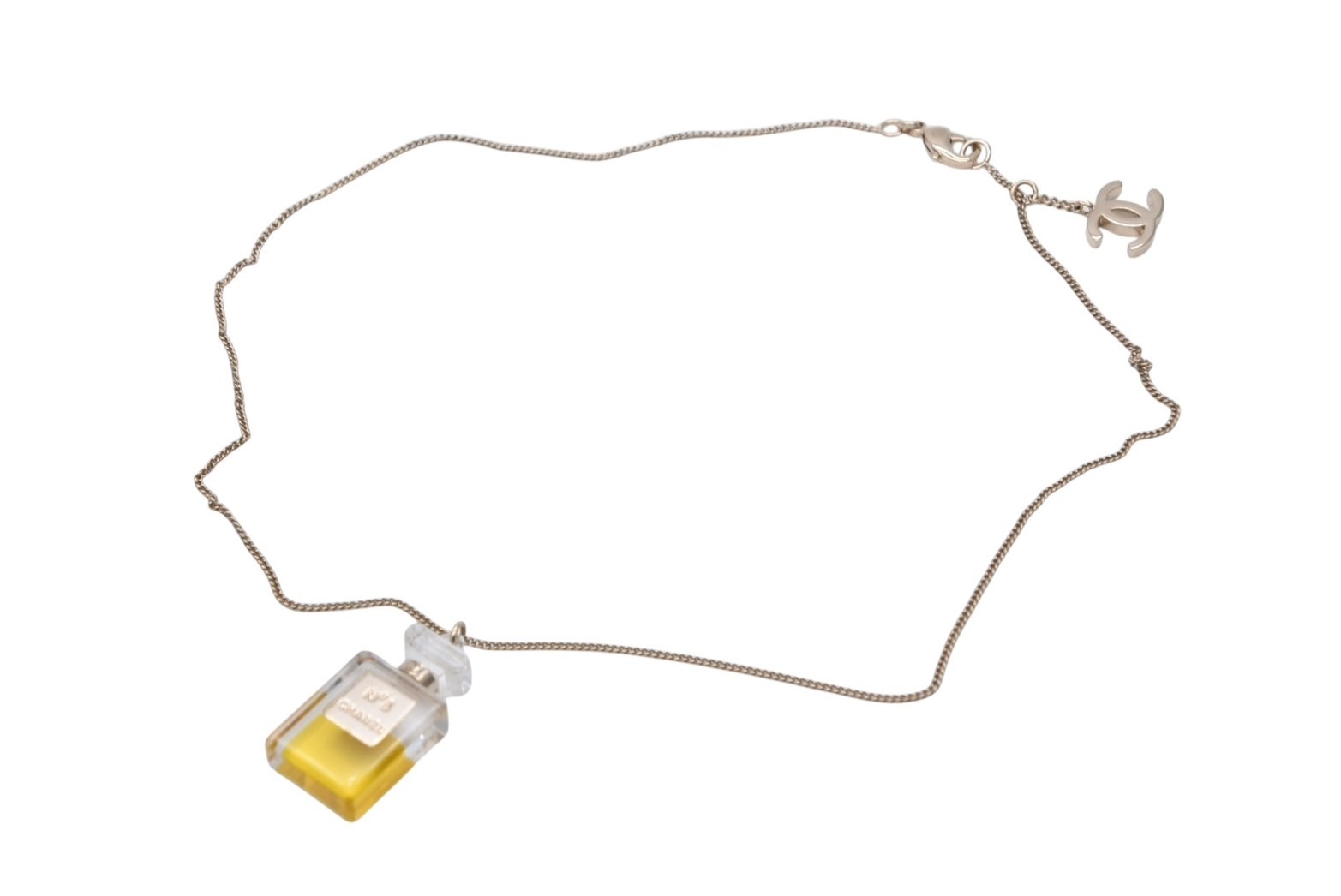 CHANEL シャネル ココマーク No.5 ボトルモチーフ ネックレス GP ゴールド金具 香水 ロゴ アクセサリー ジュエリー 09A 6g 美品 中古 4c069463