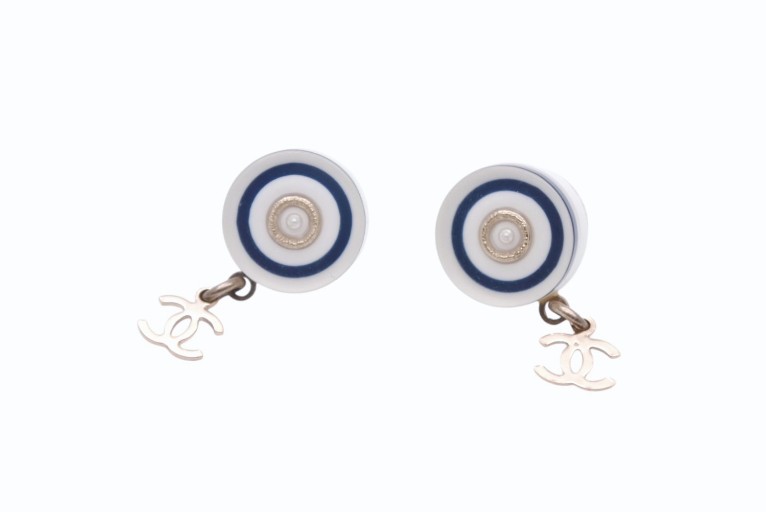CHANEL シャネル ココマーク ピアス 重量約3g 05A刻印 ココマーク パール レジン メタル GP 両耳用 美品 中古 45483｜Warashibe_Casanova