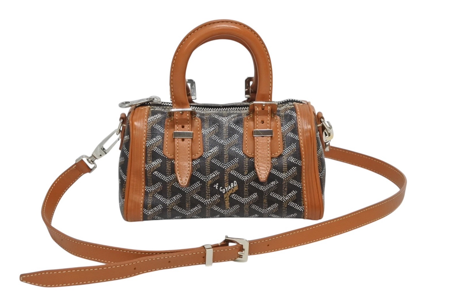GOYARD ゴヤール クロワジュール40 ミニボストン GOYARD ゴヤール クロワジュール40 ミニボストンPVC 美品 GOYARD