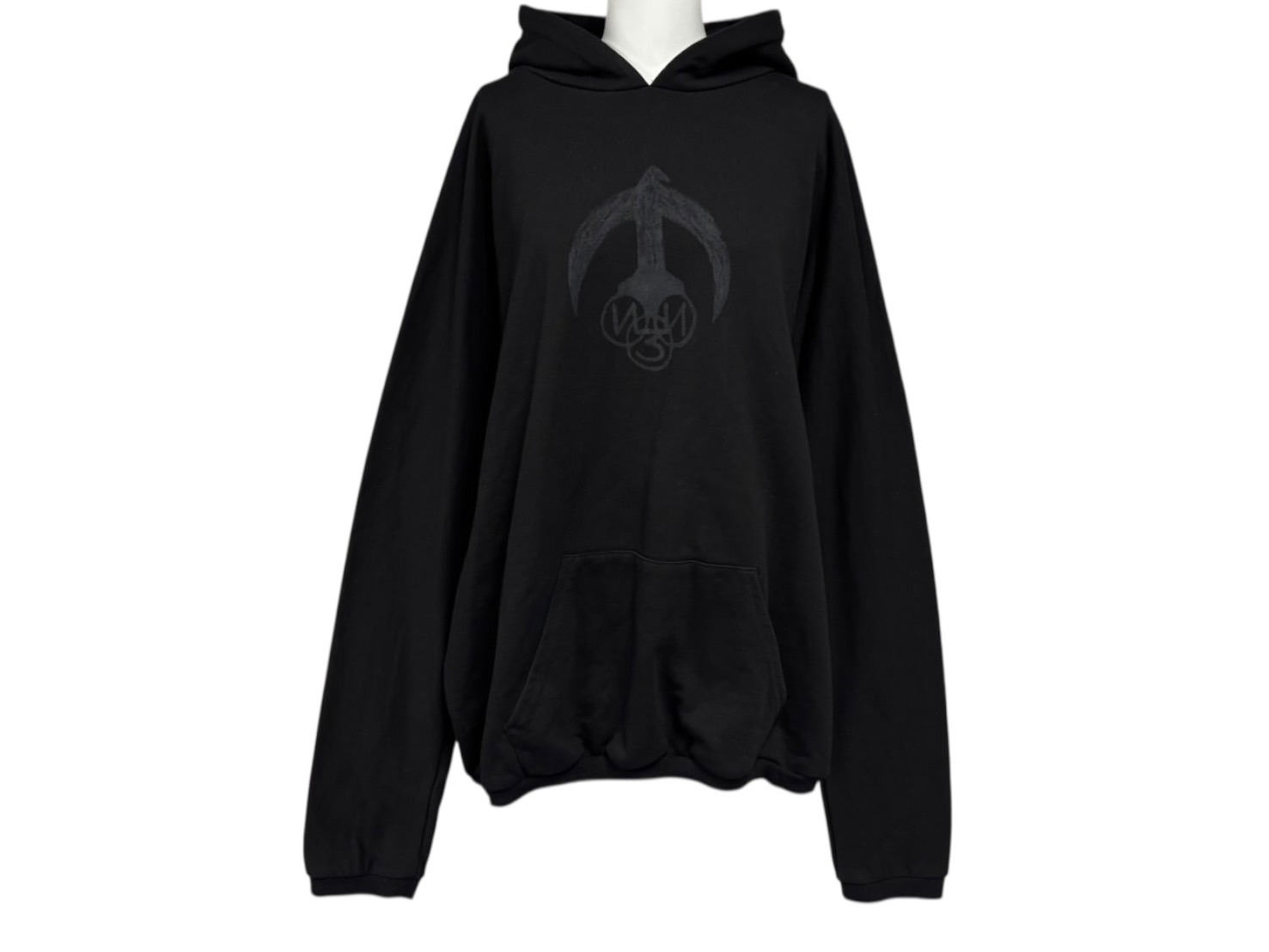 YZY × GOSHA イージー ゴーシャ 24FW CRESCENT パーカー ブラック クレセント コットン 3 カニエウエスト ye 美品 中古 4b010614|Warashibe_Casanova