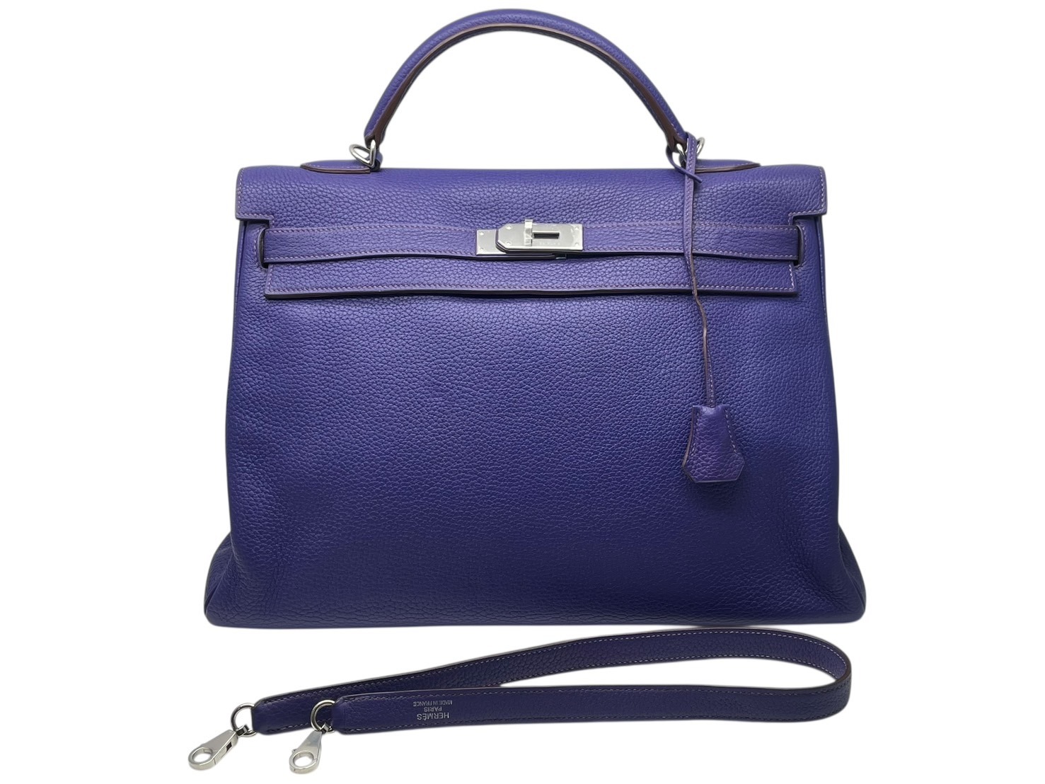 新品同様 HERMES エルメス ケリー 40 ハンドバッグ 2WAY アイリス トゴ シルバー金具 ??N刻印 中古4b011574