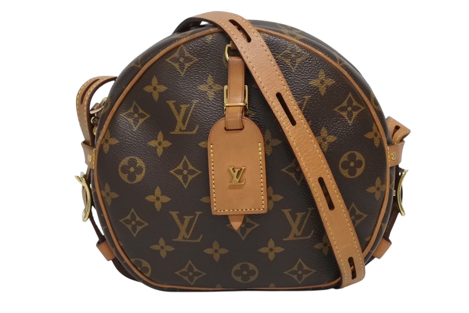 LOUIS VUITTON ルイヴィトン ボワット シャポー スープルMM ショルダーバッグ M45647 モノグラム ブラウン PVC ヌメ革 美品 中古 4b011354