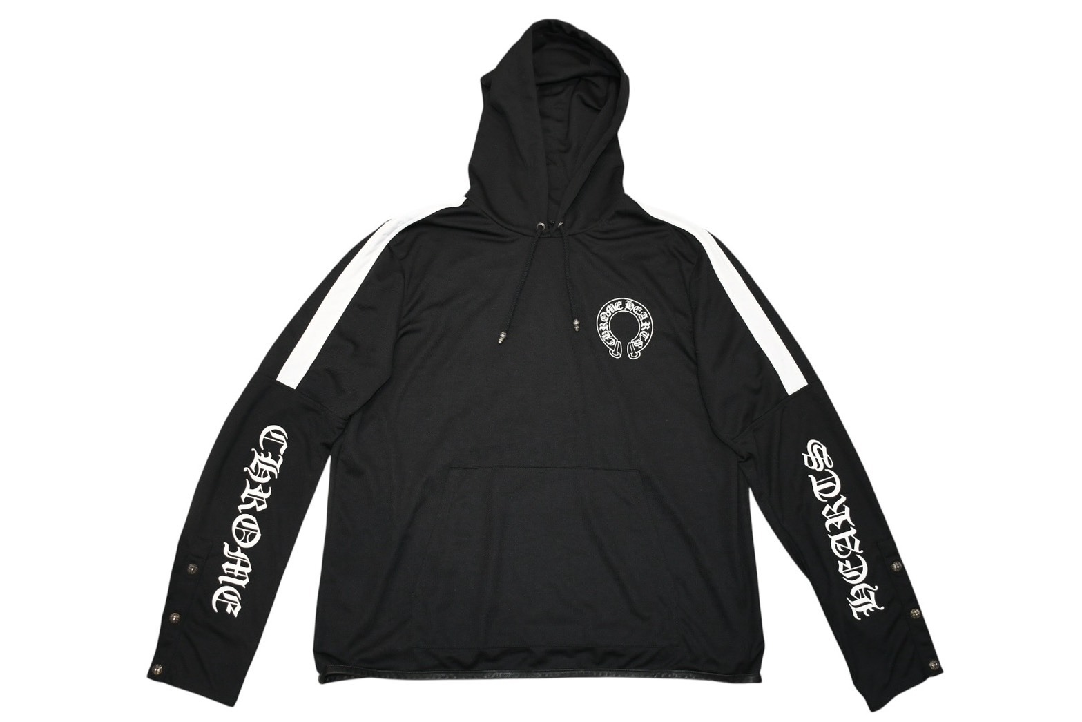 極美品 CHROME HEARTS クロムハーツ メッシュトラックフーディー サイズL アフターセメタリークロスパッチ 9パッチ クロスボール 中古 4b012191