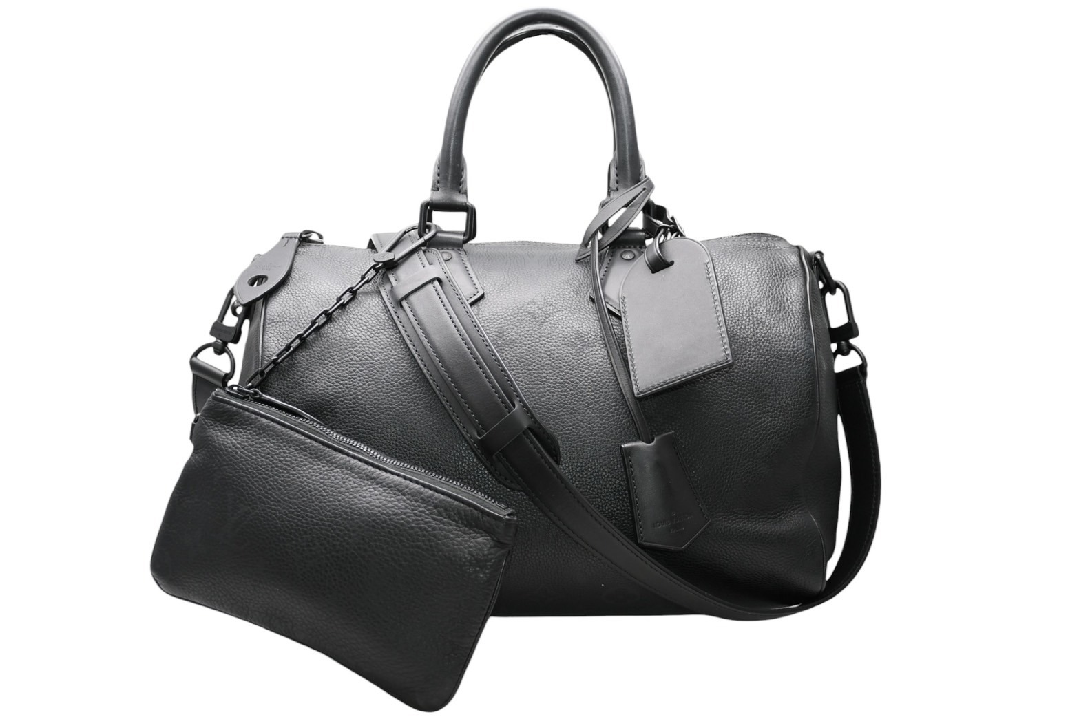 極美品 LOUIS VUITTON ルイヴィトン スピーディ P9 バンドリエール 30 ハンドバッグ M13904 モノグラム ウルトラブラック 中古 4b012236