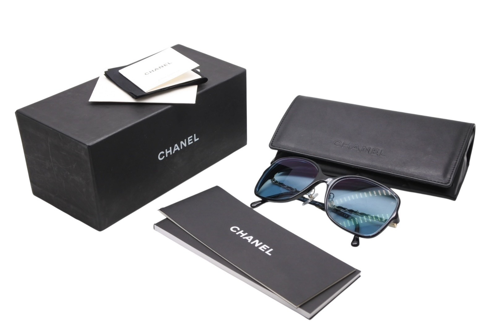 極美品 CHANEL シャネル 度入り眼鏡 アイウェア 5210-Q-A c.622/S4 サイズ57□17 135 ココマーク チェーンテンプル 中古 4b011984｜Warashibe_Casanova 44,000円