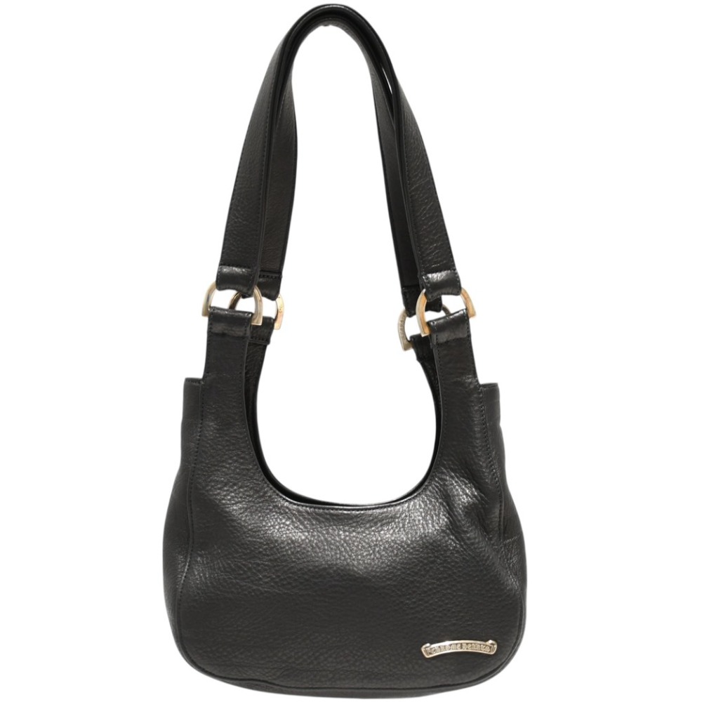 新品未使用 CHROME HEARTS クロムハーツ HOBO スクロール ショルダーバッグ ブラック レザー 中古 4b012068